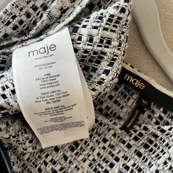 Maje Black and White Textured Dress - Picture 4 of 4